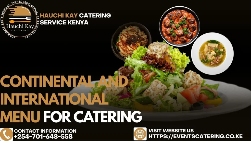 Continental and International Menu for Outdoor Catering