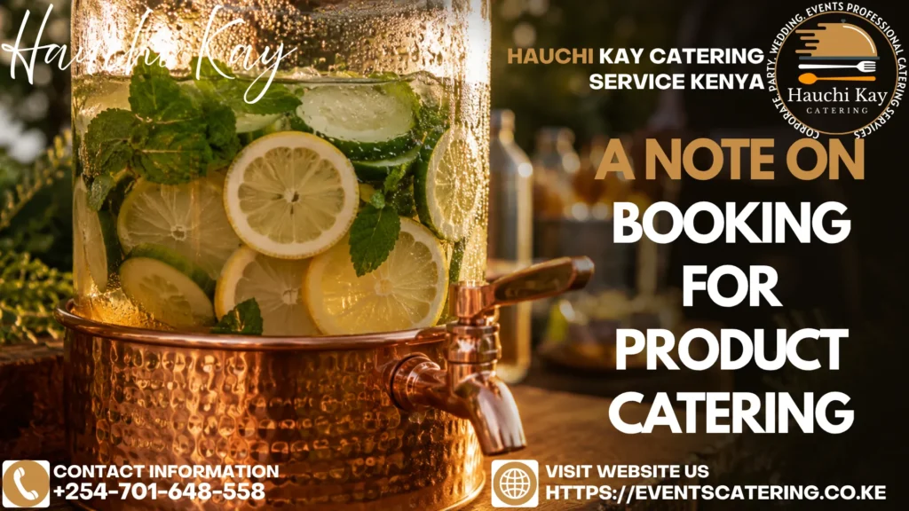 A Note on Booking for product catering