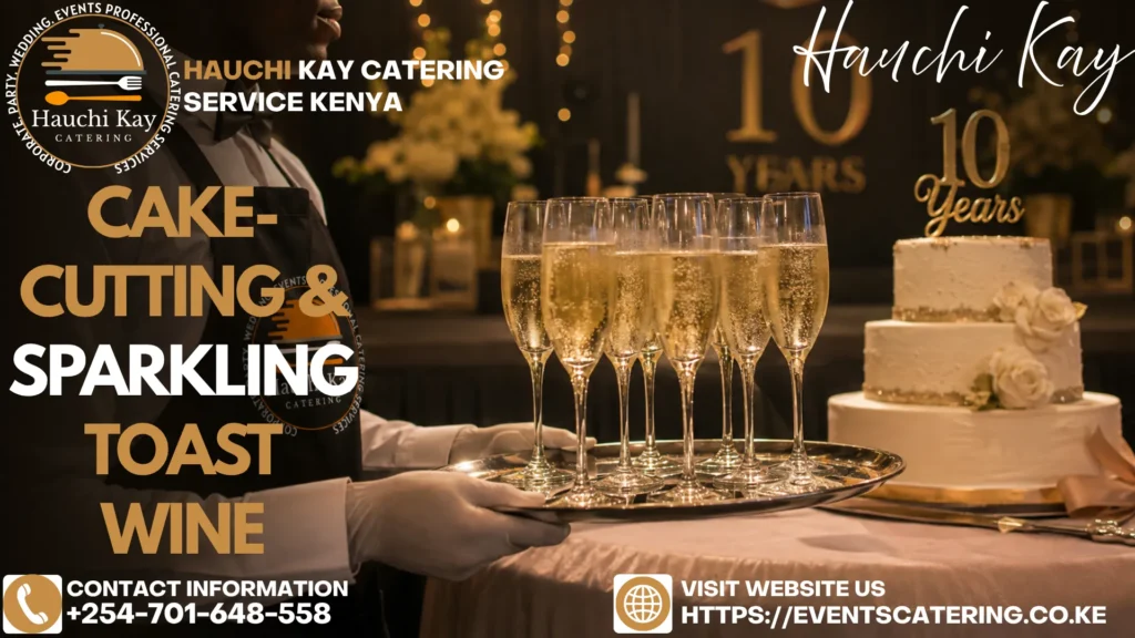 Company Anniversary Cake-Cutting & Sparkling Toast Wine