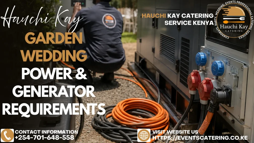 Garden Wedding Power & Generator Requirements