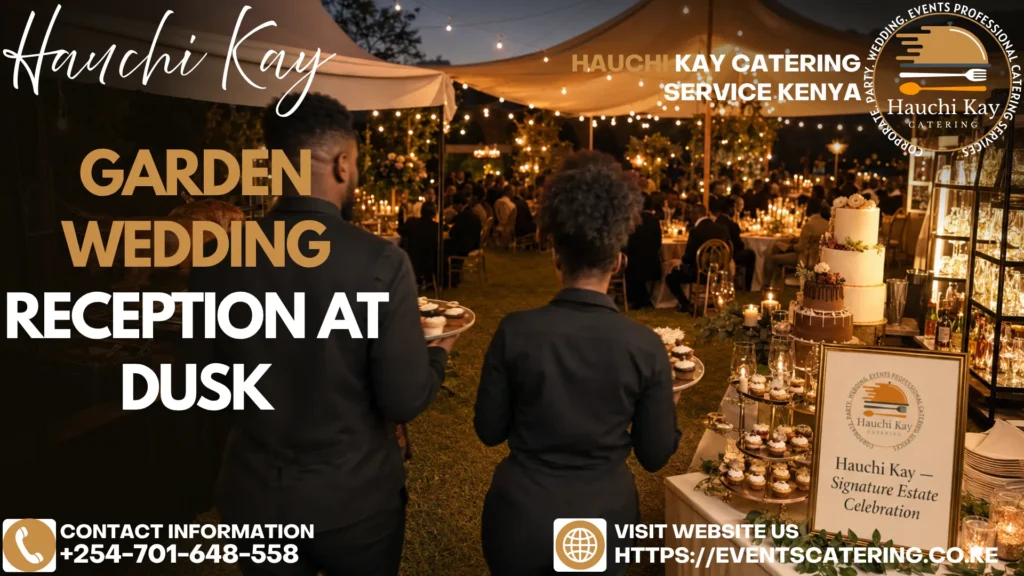 Garden Wedding Reception at Dusk