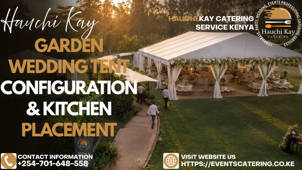 Garden Wedding Tent Configuration & Kitchen Placement