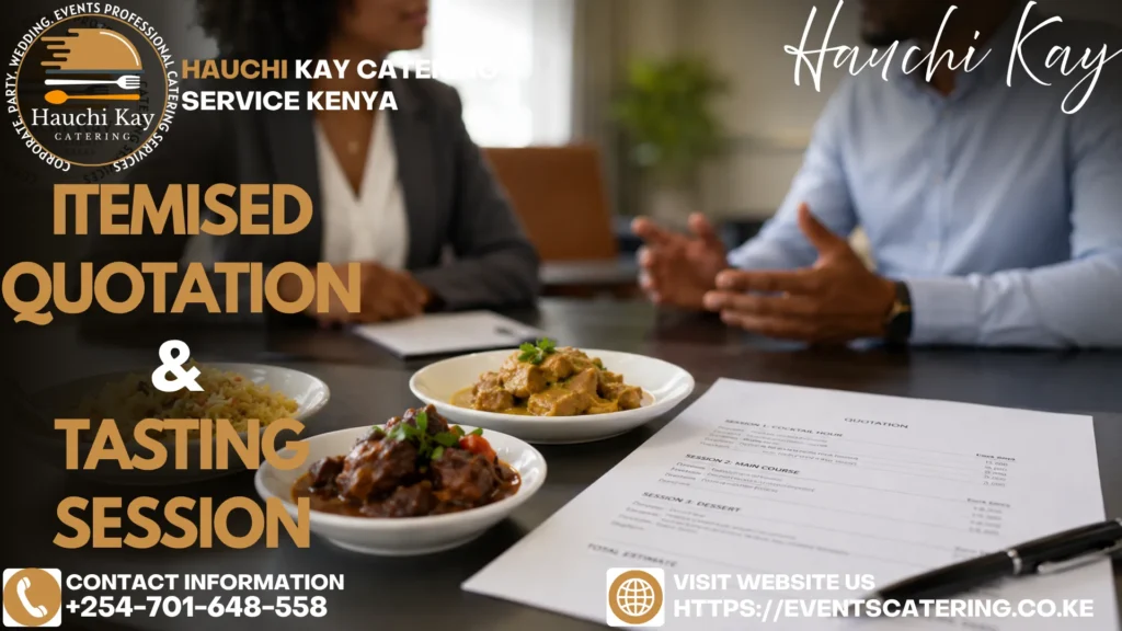 Itemised Quotation & Tasting Session