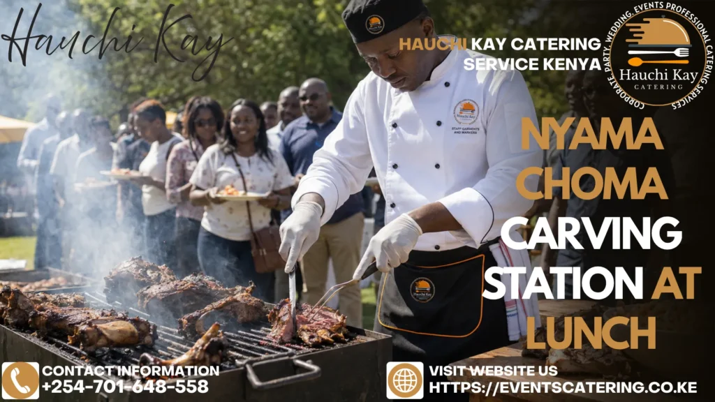 Nyama Choma Carving Station at Lunch
