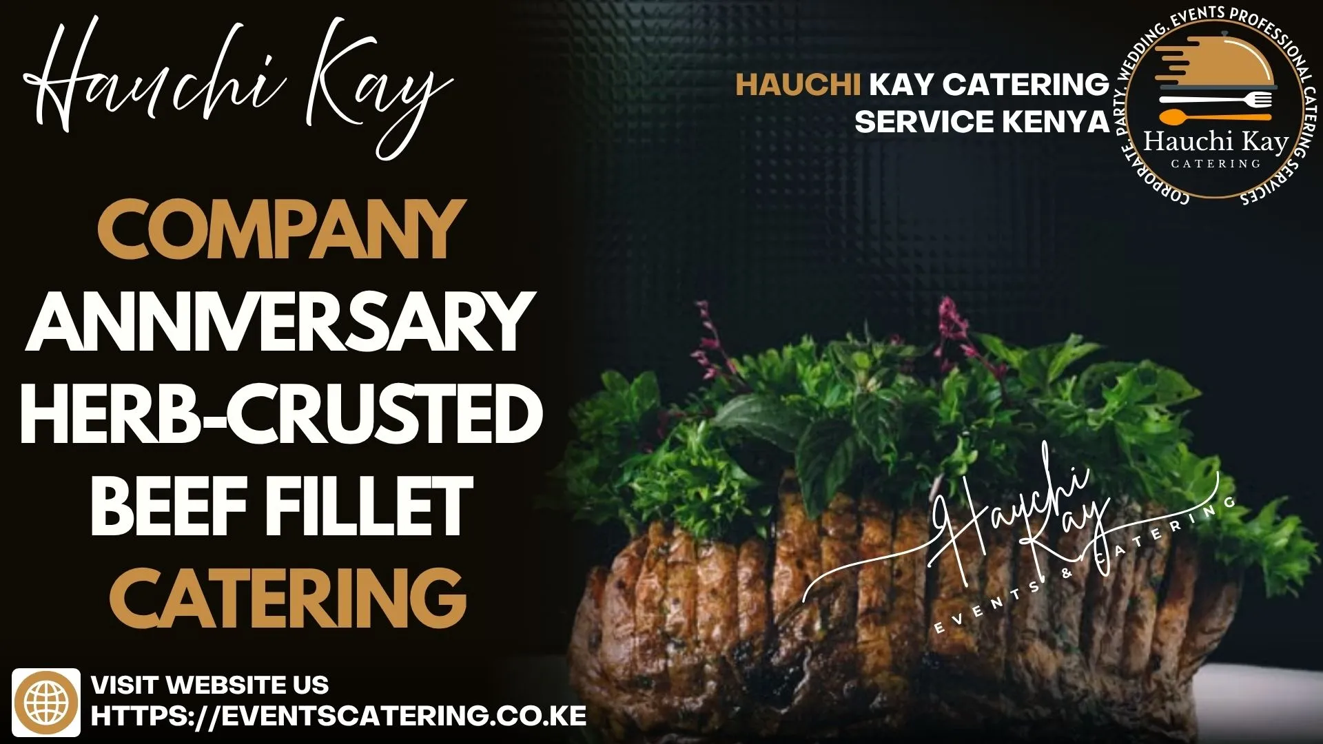 Company Anniversary Herb-crusted beef fillet Catering