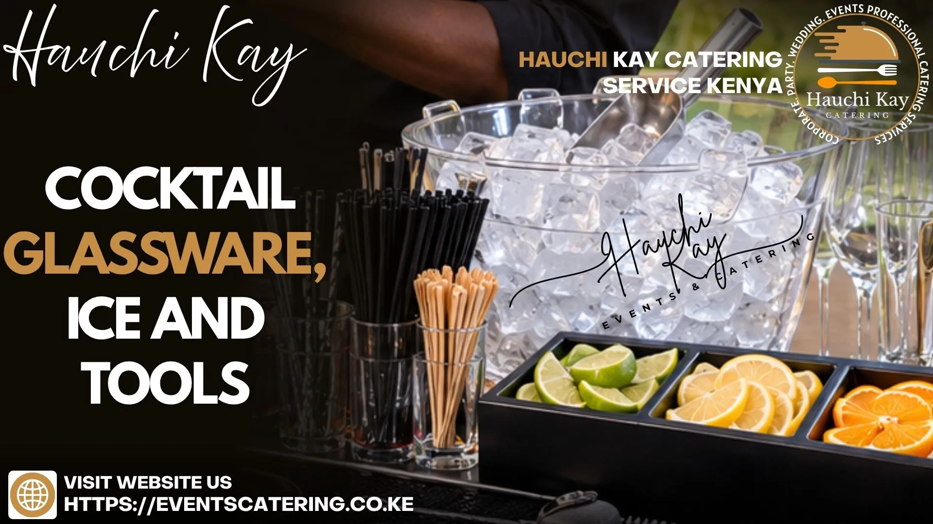 Hauchi Kay cocktail Glassware, ice and tools